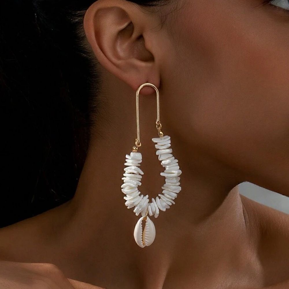 boho seashell earrings A534